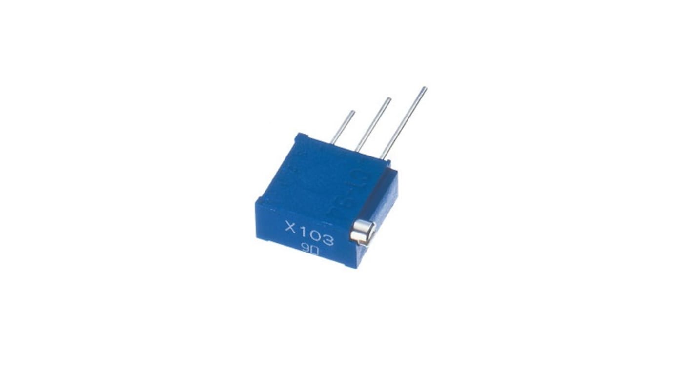 Potenziometro trimmer NIDEC COPAL ELECTRONICS GMBH, 18 giri, Regolazione laterale, Su foro