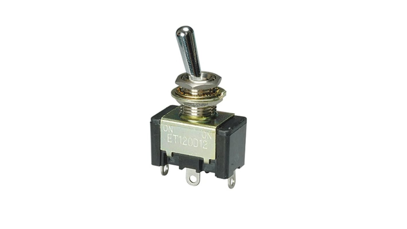 NIDEC COPAL ELECTRONICS GMBH Toggle Switch, PCB Mount, On-Off, DPDT, Solder Terminal