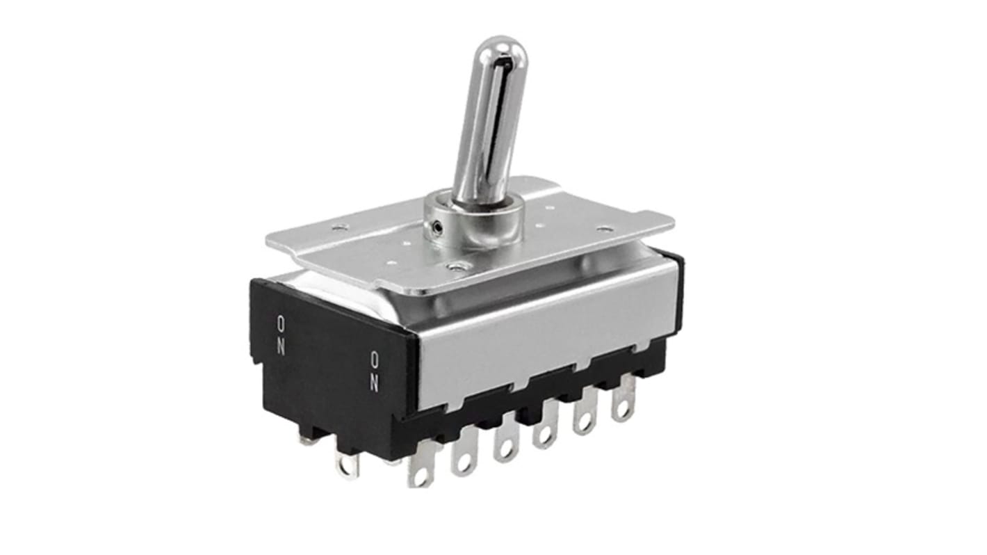 NIDEC COPAL ELECTRONICS GMBH 钮子开关, 6PDT, 开-开操作, 10 A, 面板安装, 焊片端子