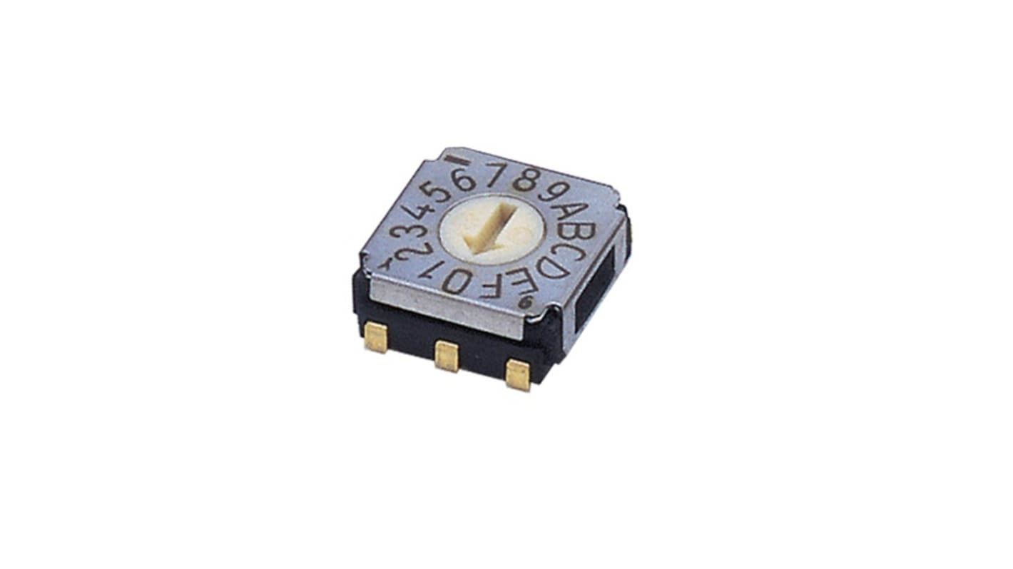 Nidec Components SA-7000, 16 Position, Hexadecimal Rotary Switch, 100 mA, J-Hook