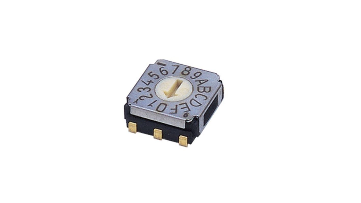 Nidec Components SA-7000, 16 Position, BCH Rotary Switch, 100 mA, J-Hook