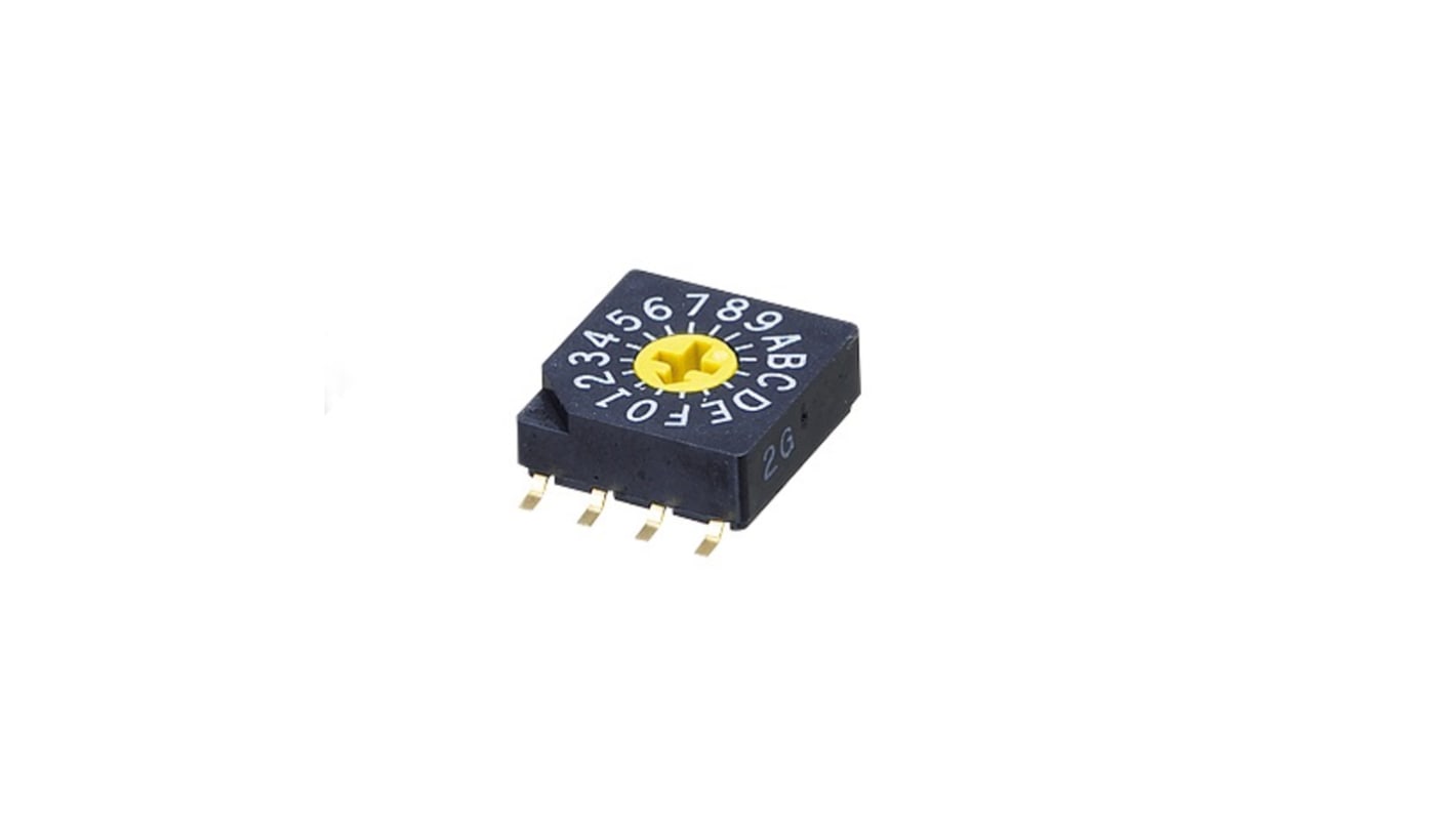 Nidec Components SC-1000, 16 Position, BCH Rotary Switch, 100 mA, Gull Wing