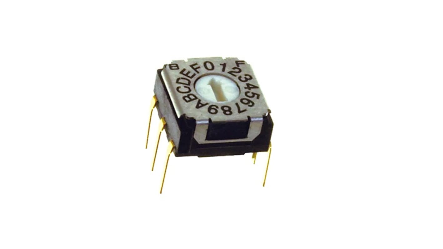 NIDEC COPAL ELECTRONICS GMBH SH-7000, 10 Position, BCD Rotary Switch, 100 mA, Pin