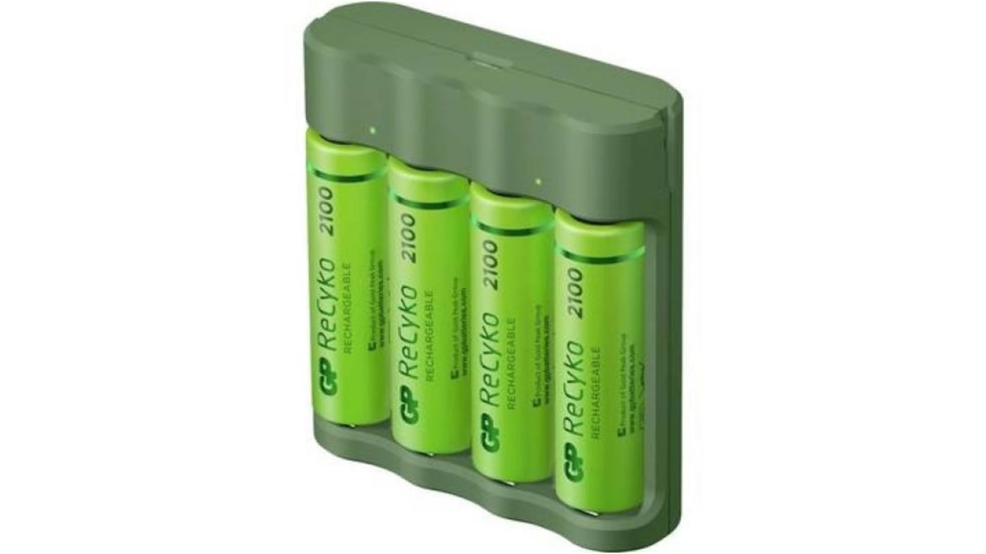 Gp Batteries B421 Battery Charger For AA, AAA 4 Cell 1.4V, Batteries Included