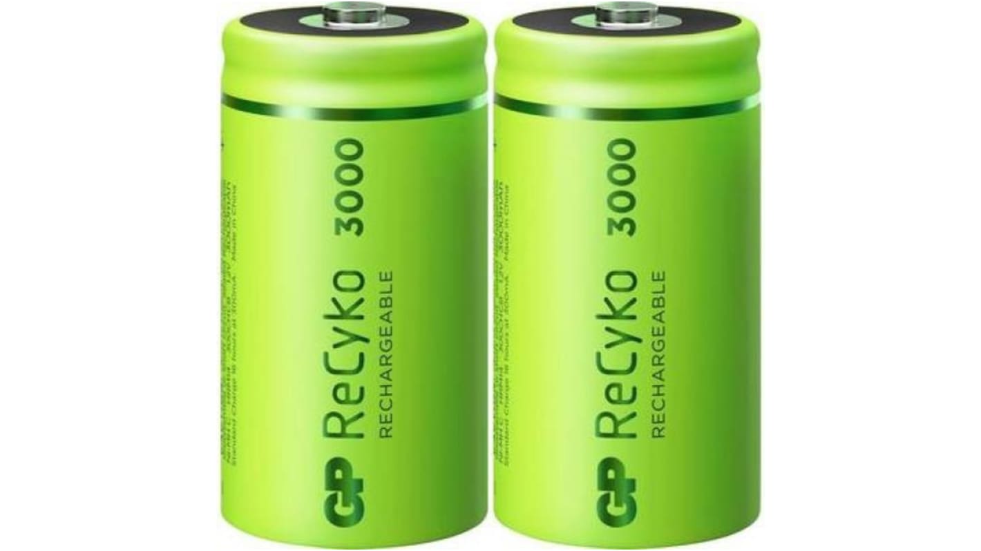 Batterie C ricaricabili Gp Batteries, 3Ah, NiMH, terminale Piatta
