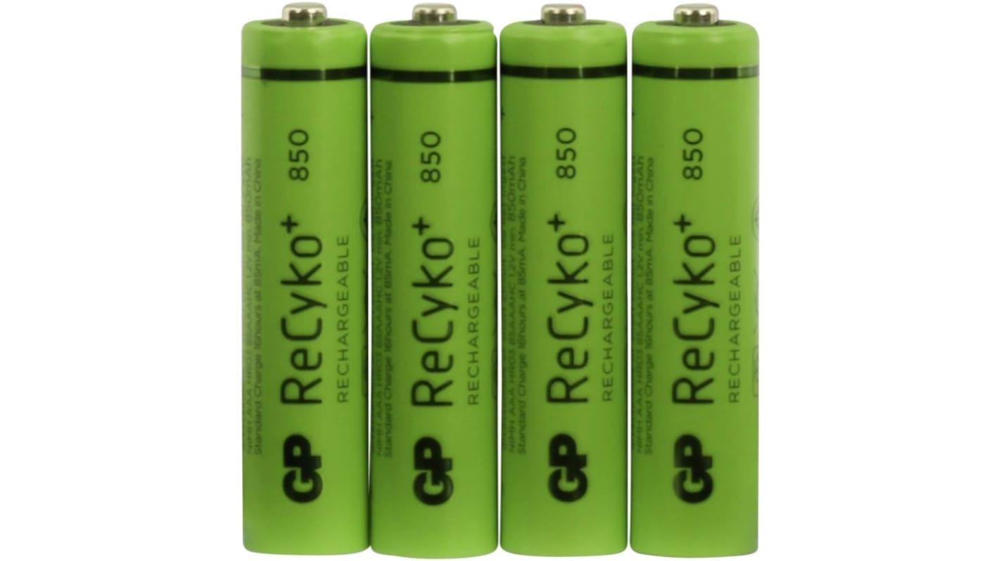 Gp Batteries GP-Batterien AAA-Akku, 1.2V, 850mAh GP85AAAHCE, Flach-Anschluss