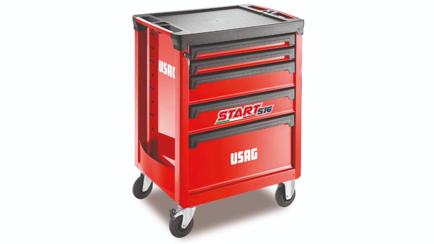 Armadietto mobile Usag serie 516 ST5V con ruote in ABS, 5 cassetti, 779x515x972mm