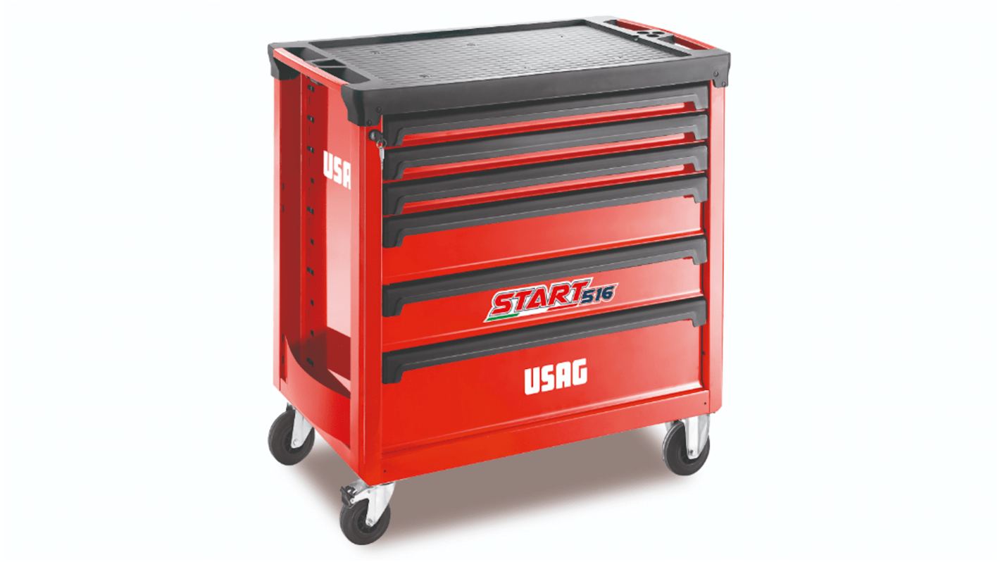 Armadietto mobile Usag serie 516 STXL6V con ruote in ABS, 6 cassetti, 969x515x972mm