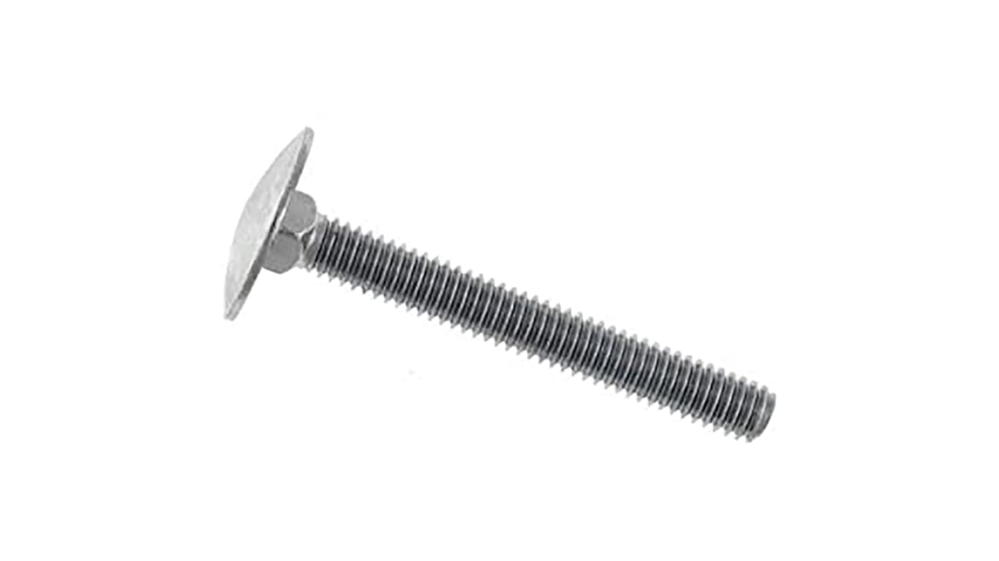 RS PRO Steel, Hex Bolt, 1/4-20 x 2 1/2in