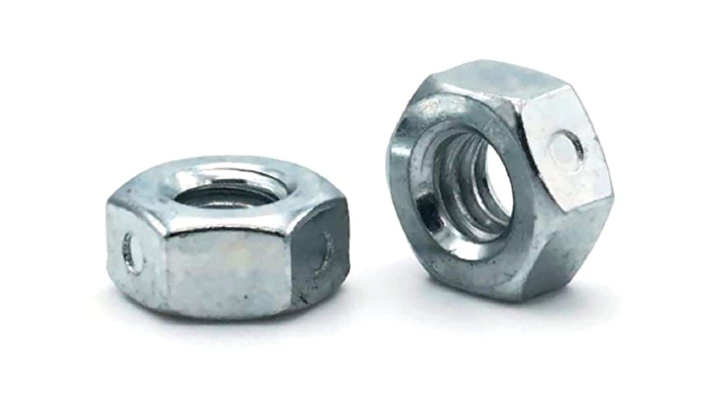 RS PRO Steel Lock Nut, 1/4-28in