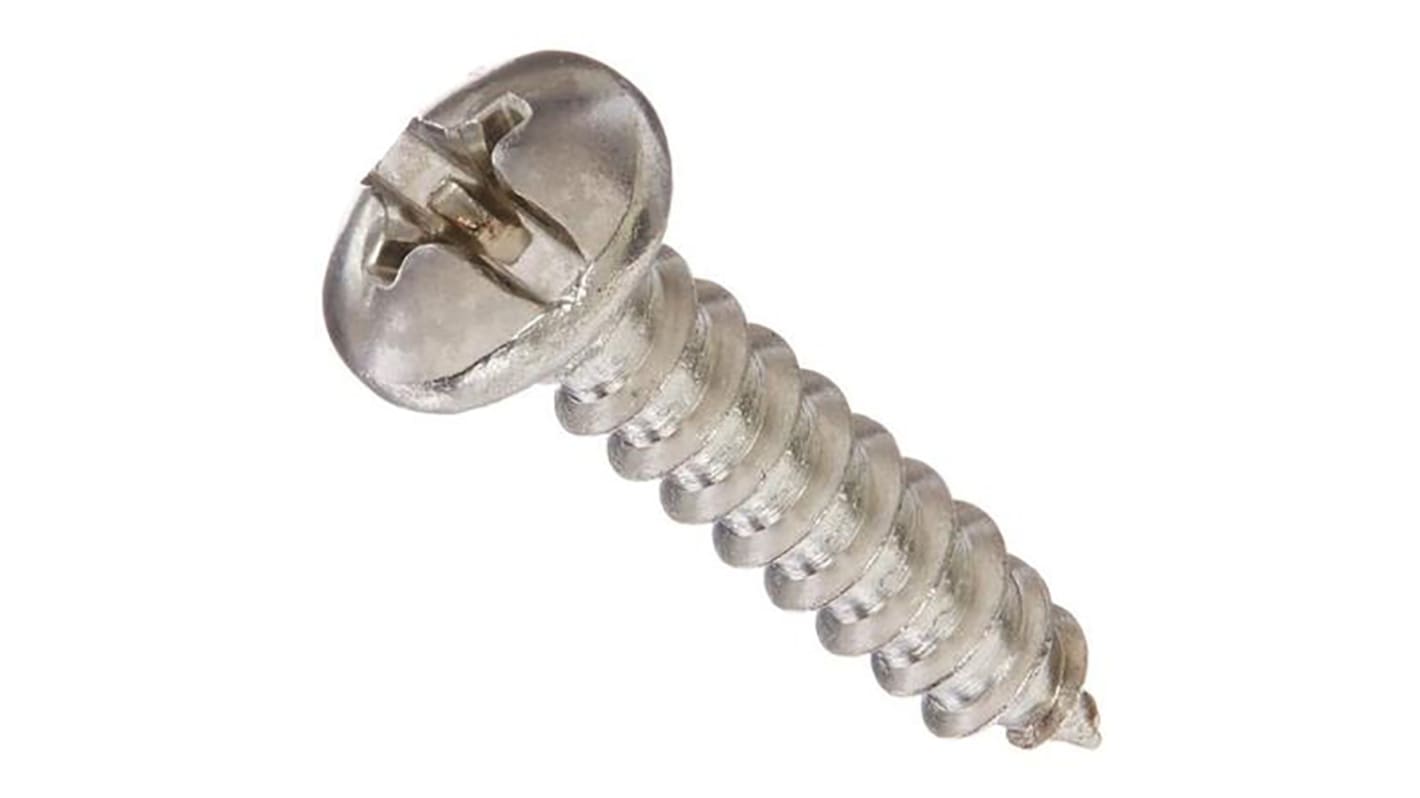 RS PRO Round Head Self Tapping Screw, 1 1/2in Long