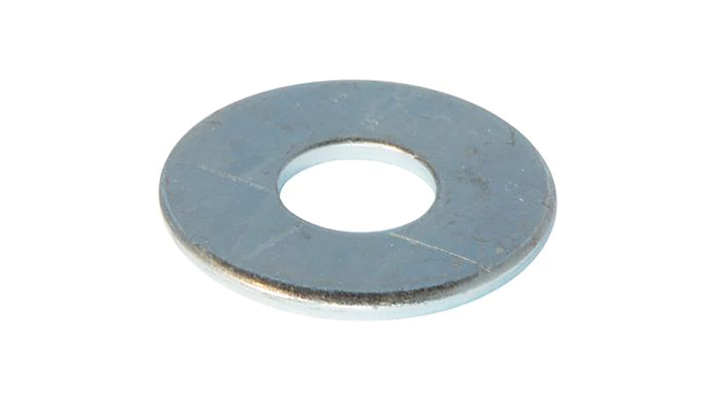 Zinc Plated Steel Plain Washers, 3/16in