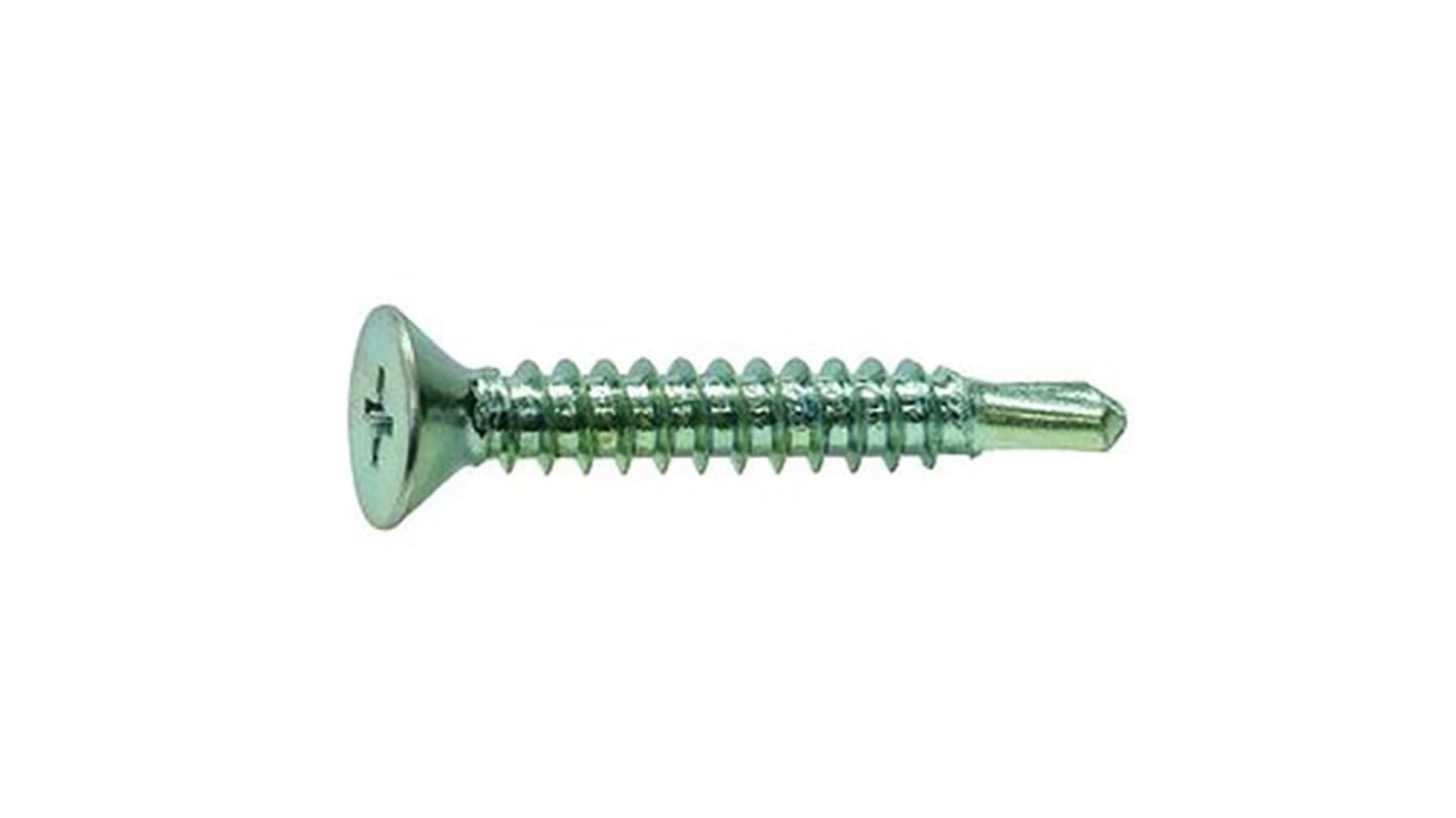 RS PRO Zinc Steel Self Drilling Screw x 1 1/2in Long