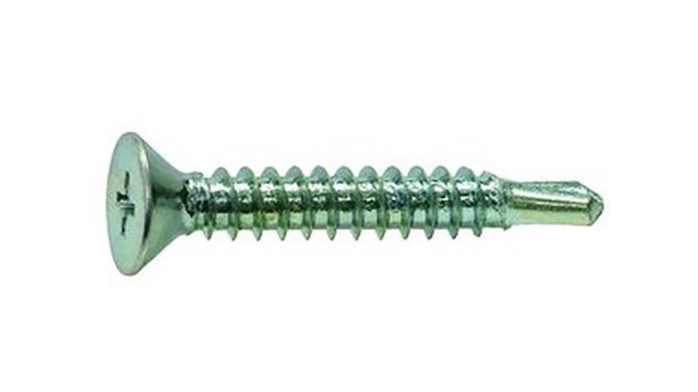 RS PRO Zinc Plated Steel Self Drilling Screw #14 x 3in Long