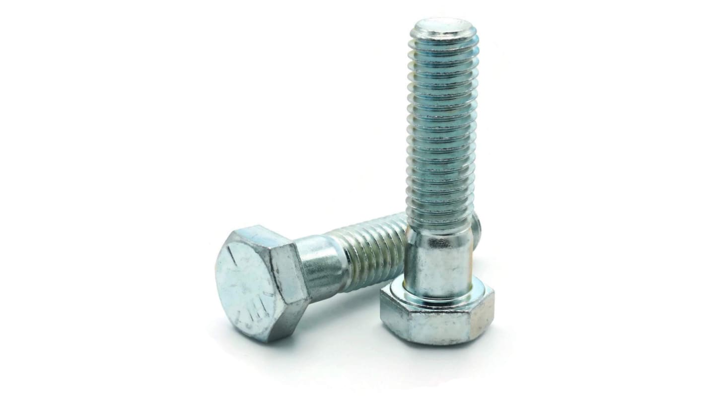 RS PRO Steel Hex, Hex Bolt, 1/4-28in x 1/2in