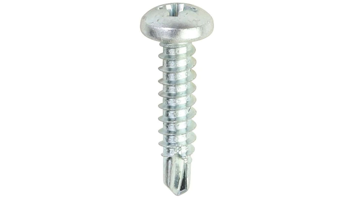 RS PRO Zinc Plated Steel Self Drilling Screw #14 x 3/4in Long