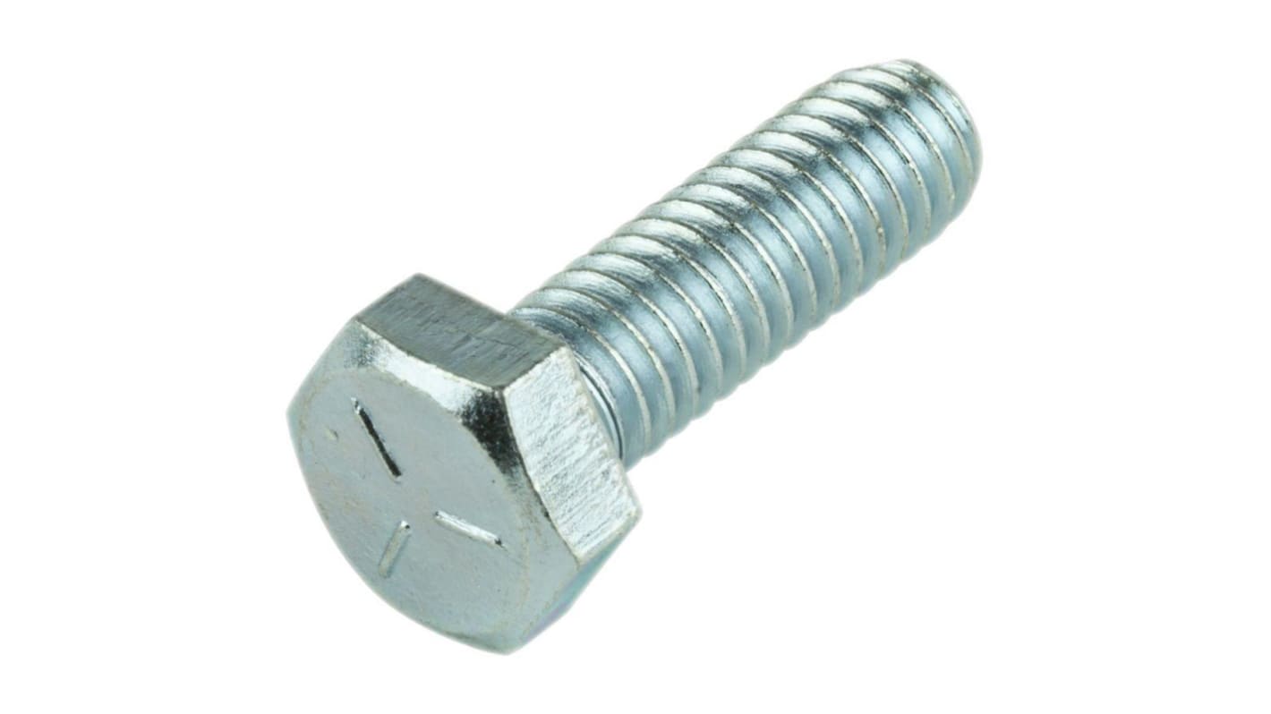 RS PRO Steel, Hex Bolt, 1-8in x 4 1/2in