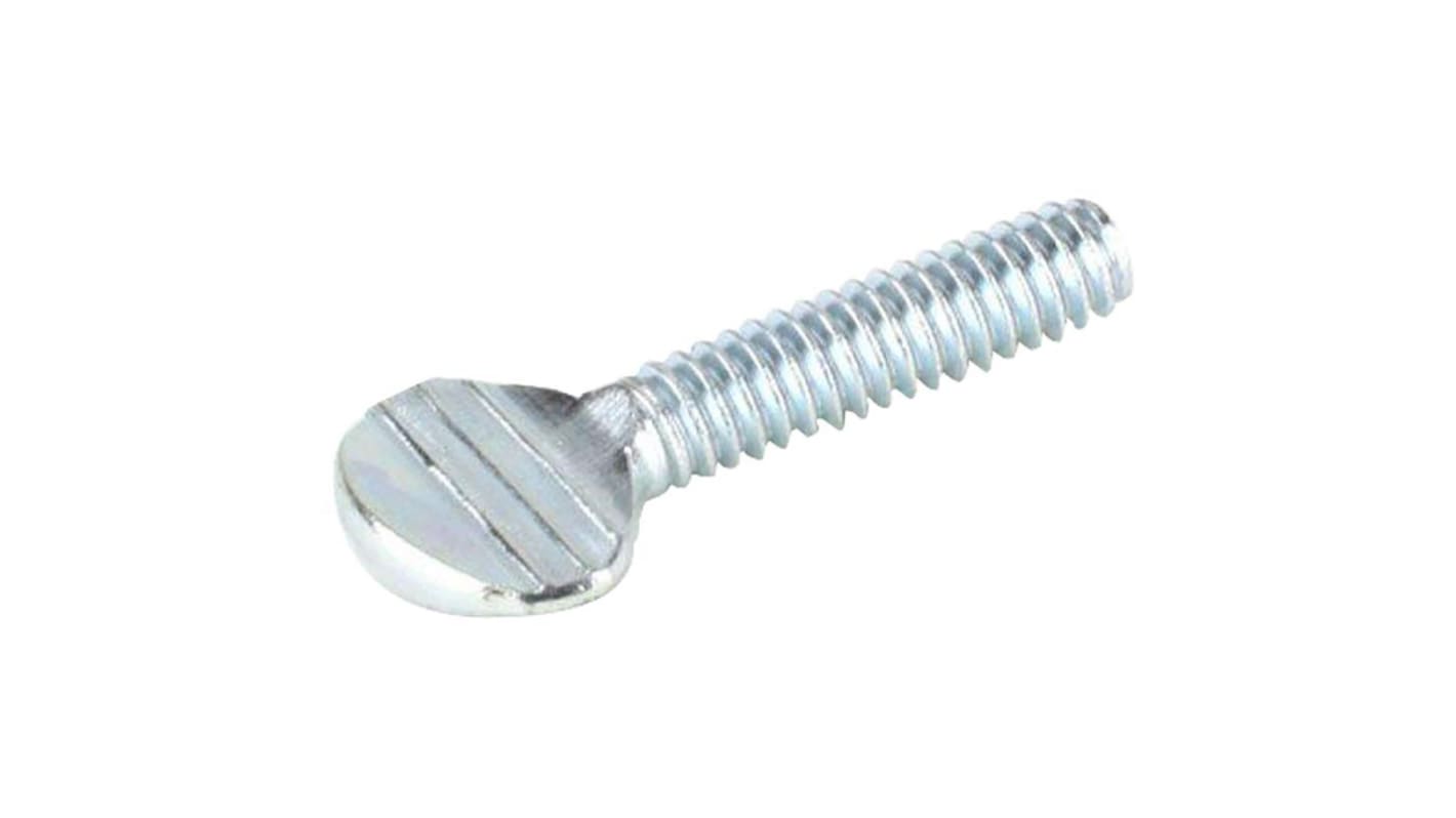 RS PRO Steel Shoulderless Thumb Screw, Zinc Finish, 1in