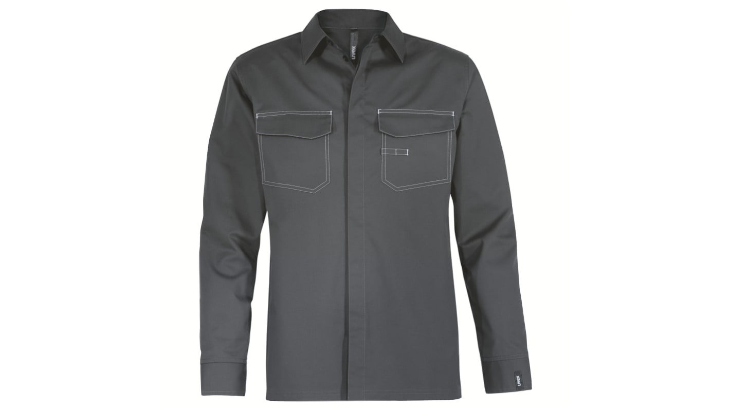 Uvex suXXeed GreenCycle Grey Cotton, Elastane, Polyester Work Shirt, UK L, EU L