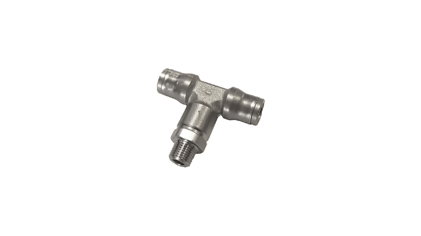 Legris 3608 R1/4 Stecker x 10-mm-Steckanschluss T-Gewindeadapter, Gewinde-zu-Rohr, R1/4 Stecker, 30 bar