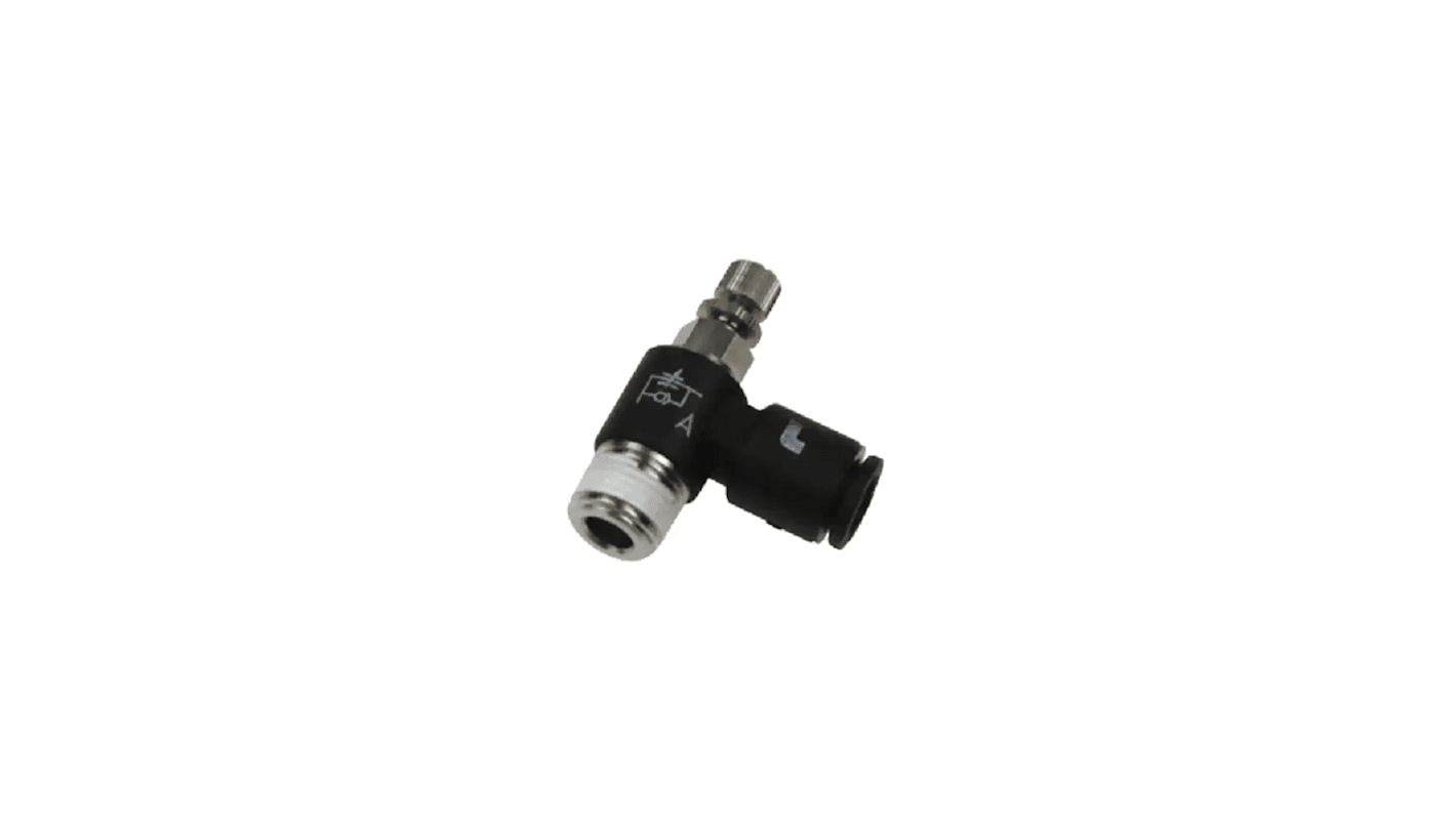 Legris 7665 Series Threaded Flow Regulator, R 1/8 Male Inlet Port x 6mm Tube Outlet Port