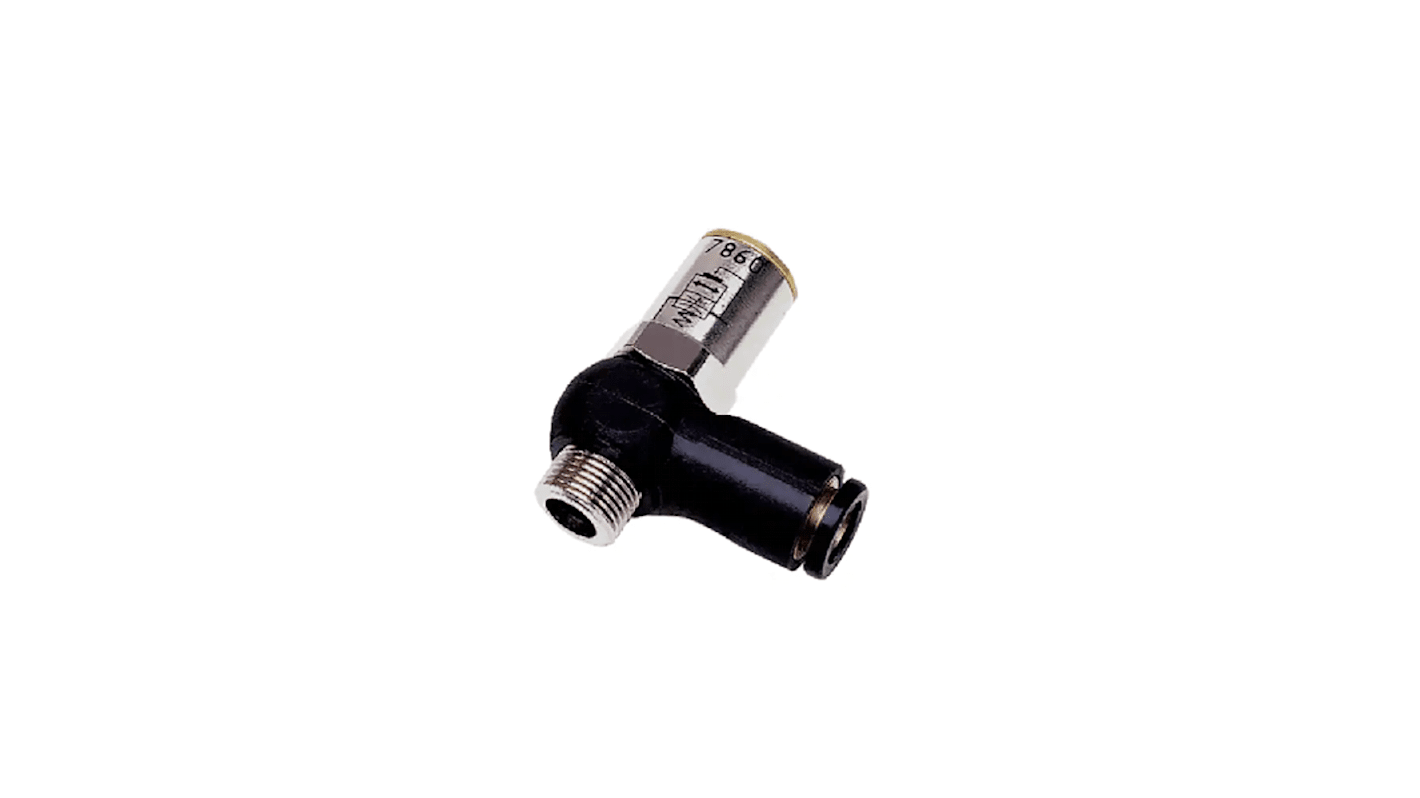 Legris 7860 Series Threaded Flow Regulator, G 1/4 Male Inlet Port x 10mm Tube Outlet Port