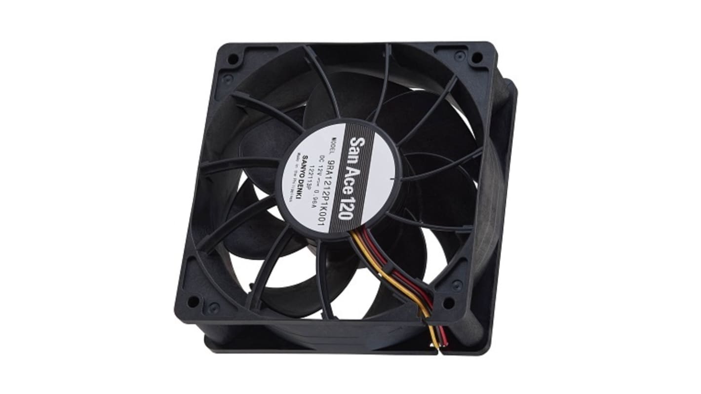 Sanyo Denki Axial Fan, 12 V dc, DC Operation, 11.5W, 250mA Max, 120 x 120 x 38mm