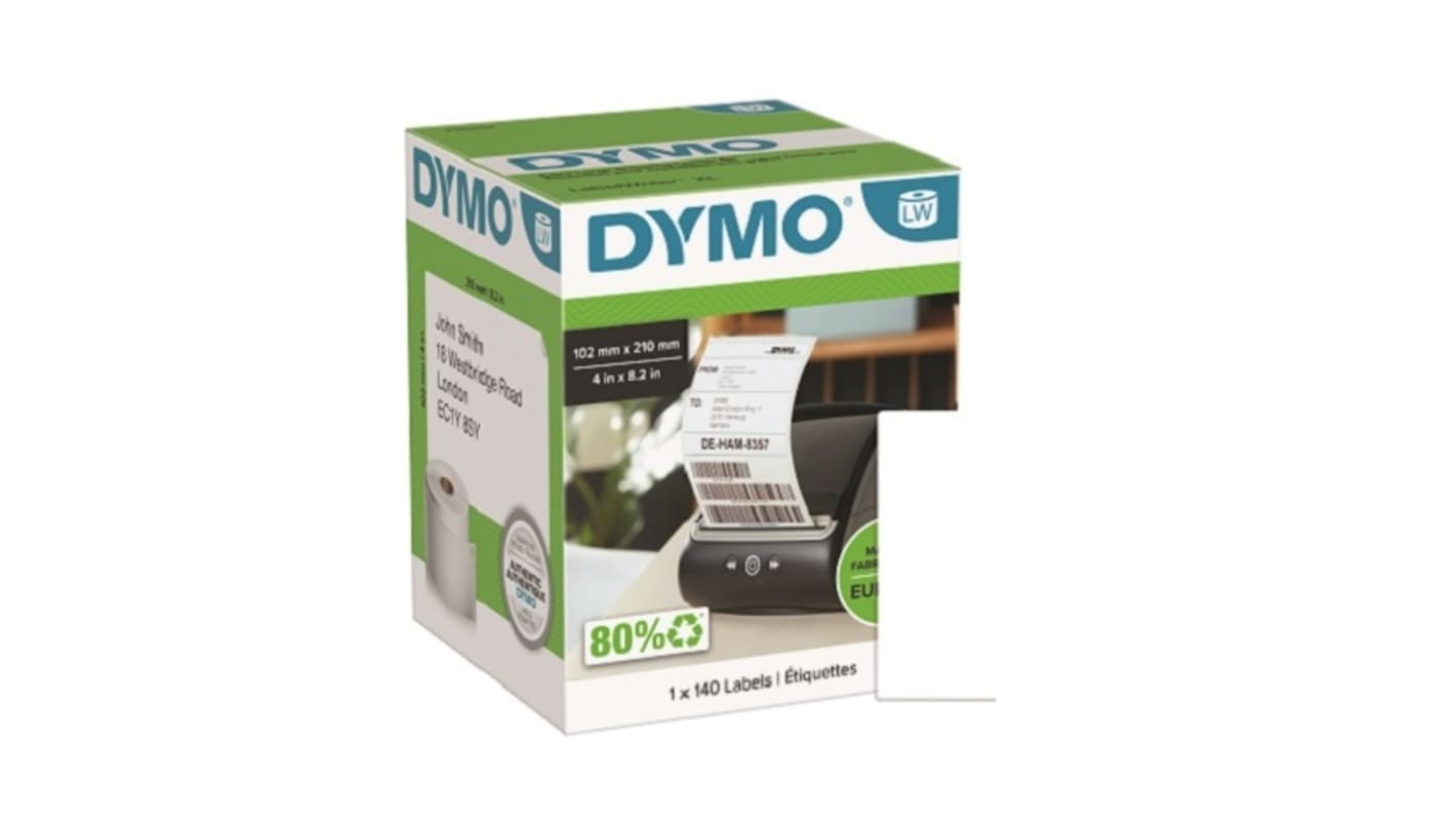 Dymo Label Roll, 210mm Width, 102mm Height, 140Per Roll Qty