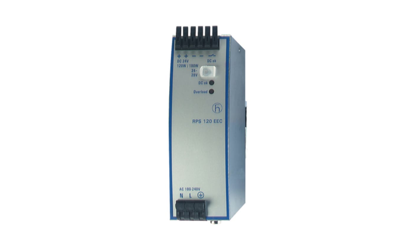 Hirschmann RPS 120 DIN Rail Power Supply, 100→240V ac ac Input, 24 → 28V dc dc Output, 5→ 4.5A