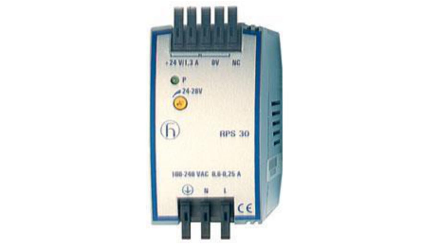 Hirschmann RPS 30 DIN Rail Power Supply, 100→240V ac ac Input, 24V dc dc Output, 1.3A Output, 30W