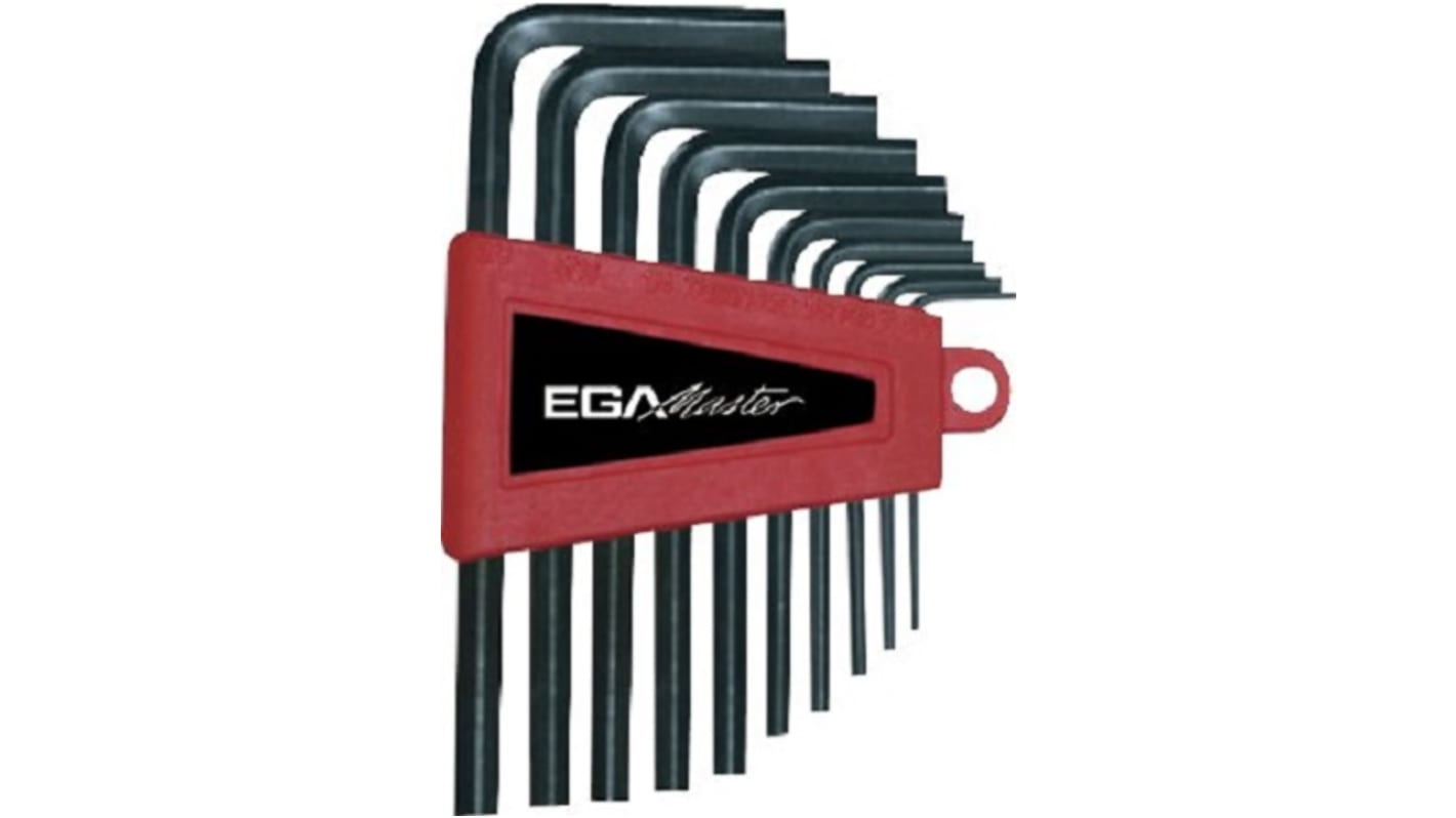 Ega-Master 10 piece L Shape Metric Hex Key Set, 1.5 mm, 2.5 mm, 2 mm, 3 mm, 4 mm, 5.5 mm, 5 mm, 6 mm, 8 mm, 10 mm