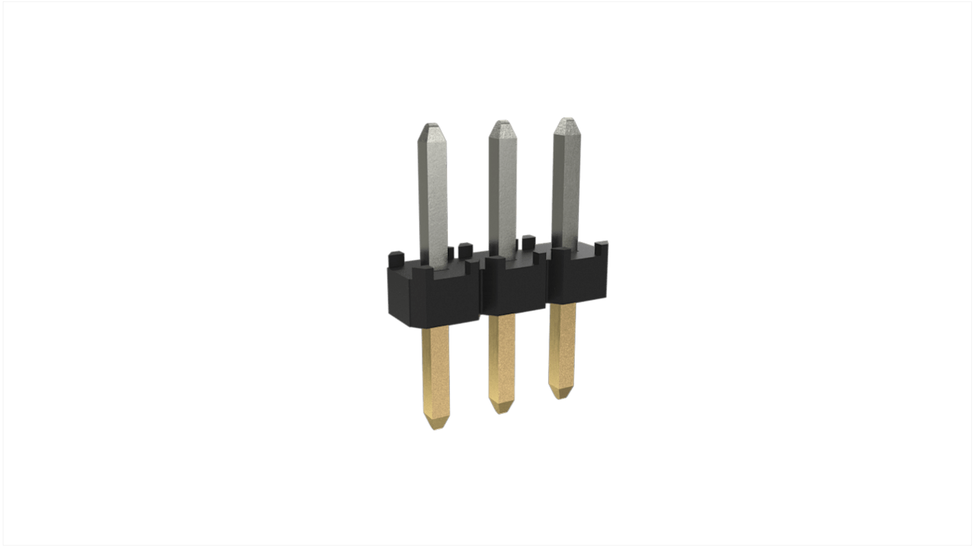 Amphenol ICC Minitek Series Through Hole Pin Header, 3 Contact(s), 2.0mm Pitch, 1 Row(s), Unshrouded