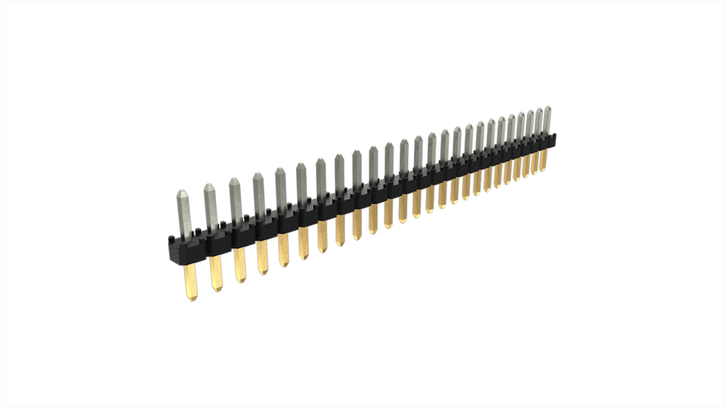 Amphenol Communications Solutions Minitek Series Through Hole Pin Header, 25 Contact(s), 2.0mm Pitch, 1 Row(s),