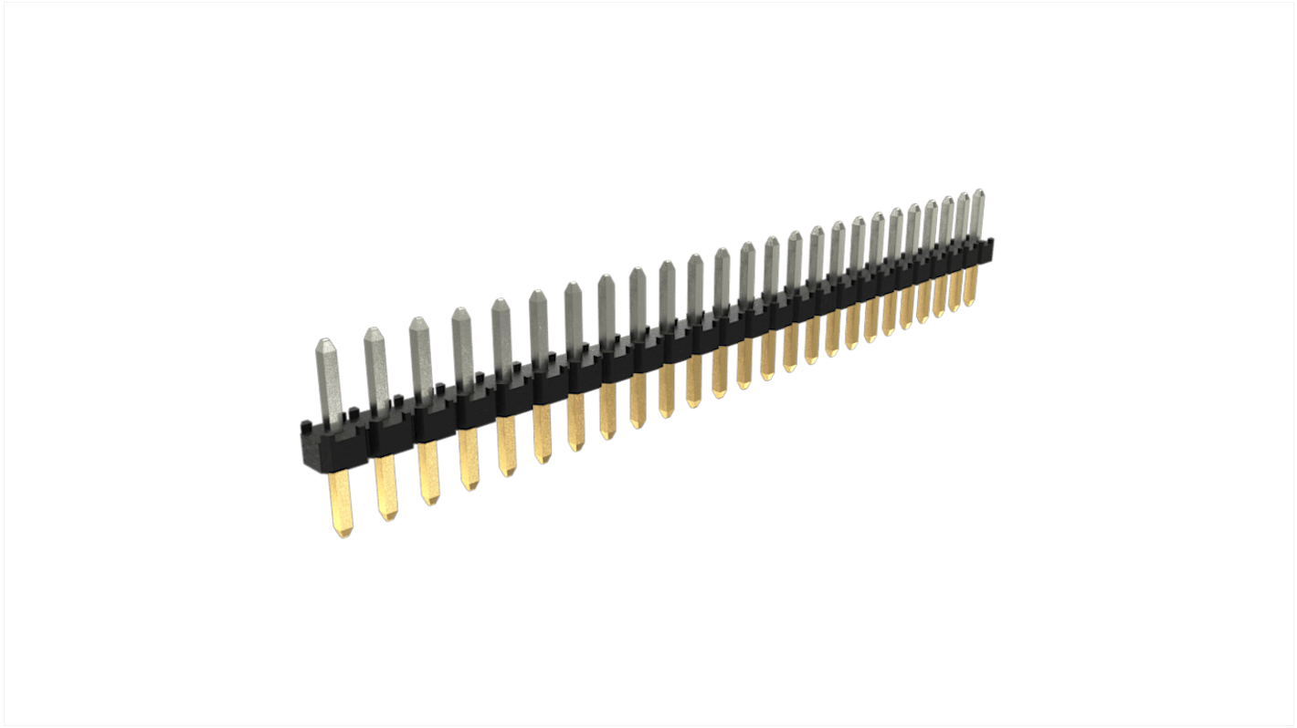 Amphenol ICC Minitek Series Through Hole Pin Header, 25 Contact(s), 2.0mm Pitch, 1 Row(s), Unshrouded