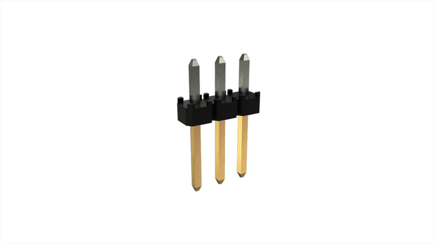 Amphenol ICC Minitek Series Through Hole Pin Header, 3 Contact(s), 2.0mm Pitch, 1 Row(s), Unshrouded