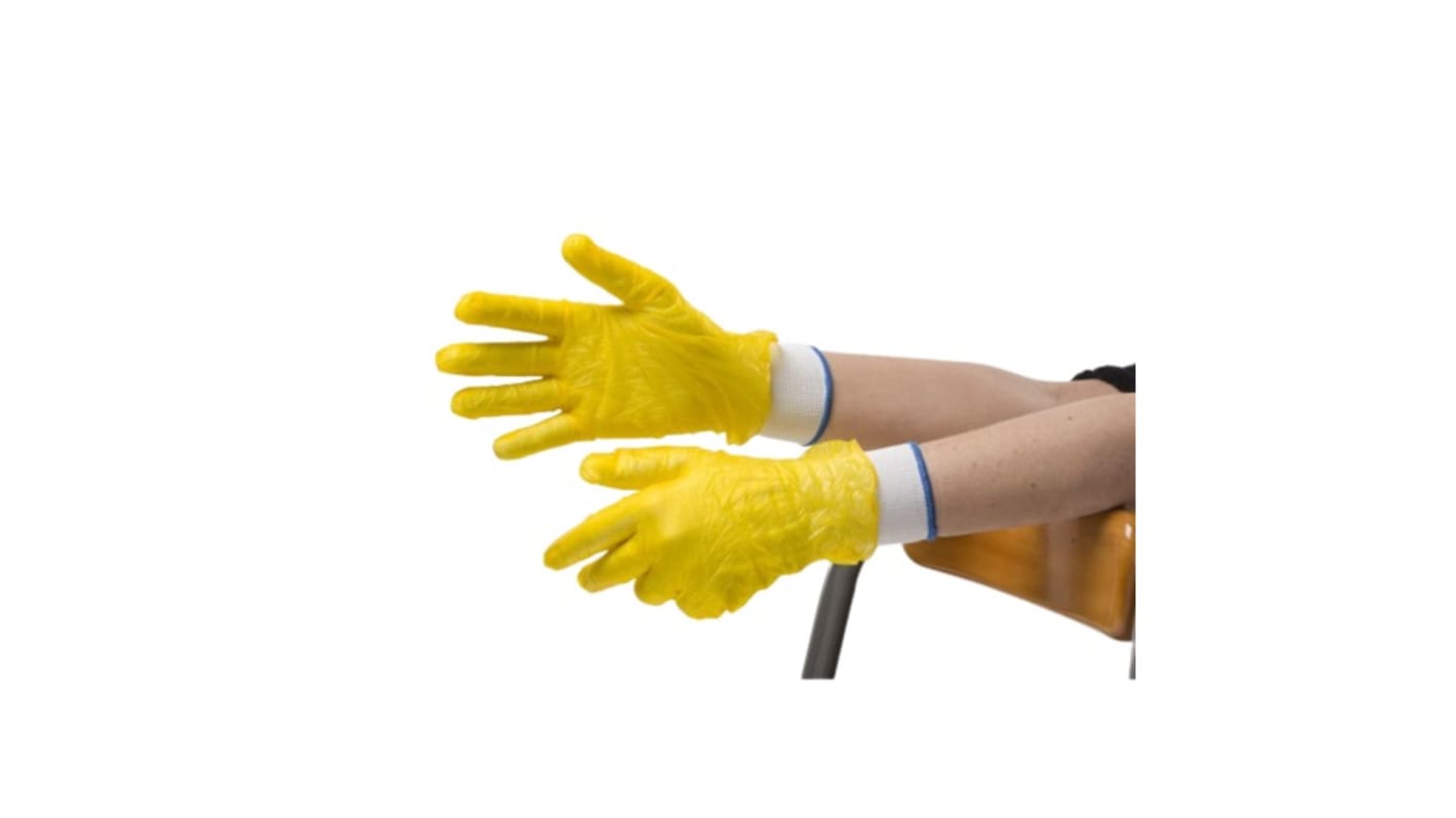 RS PRO Yellow Powdered Vinyl Disposable Gloves, Size S, 200 per Pack