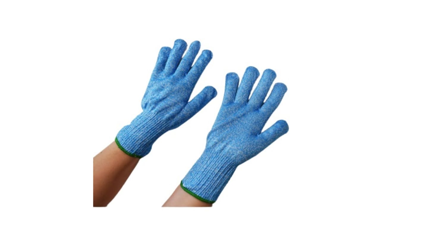 RS PRO Blue HPPE, Nylon, Polyester Cut Resistant Cut Resistant Gloves, Size 8, Medium