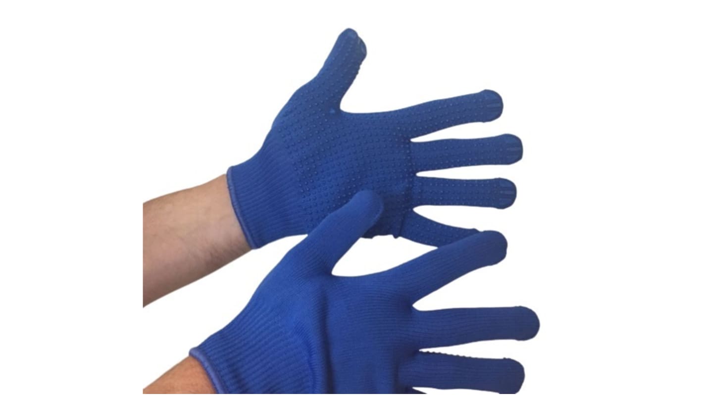 Guantes de agarre de Poliéster Azul RS PRO, talla 10, con recubrimiento de Puntos de PVC, Antideslizante