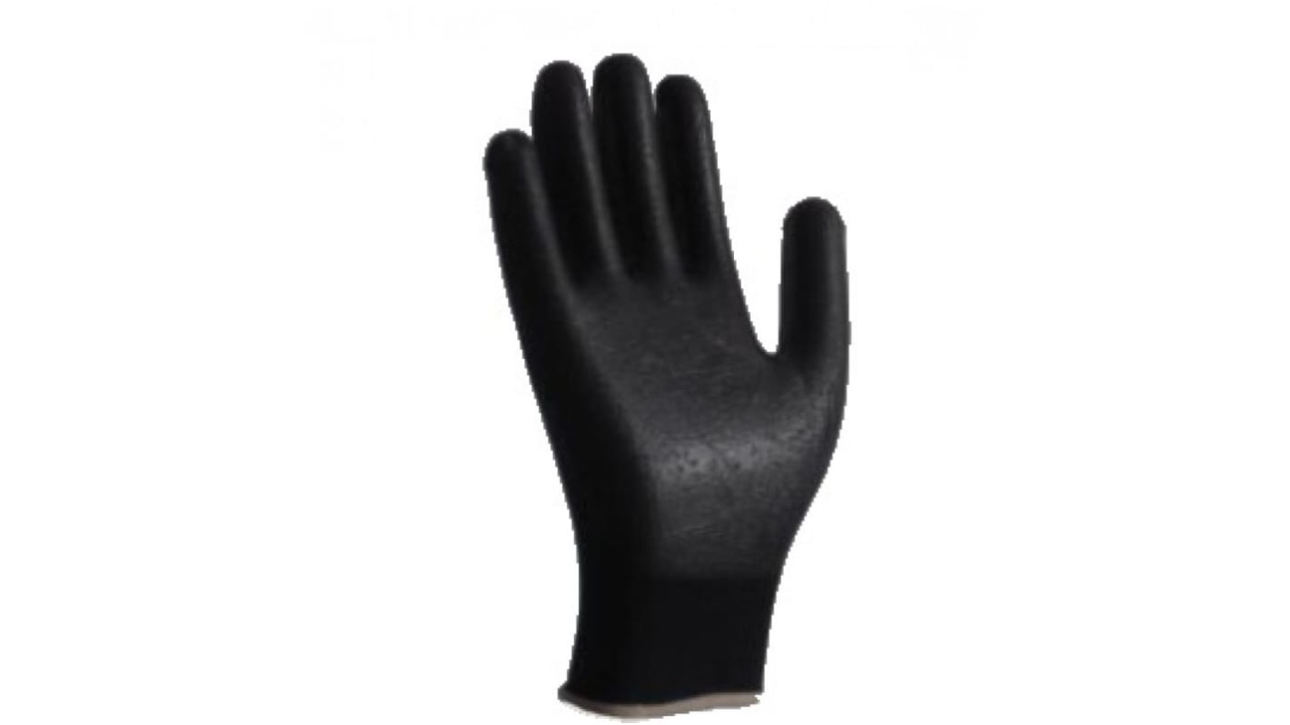 RS PRO Black Polyester General Purpose Gloves, Size 7, Polyurethane Coating