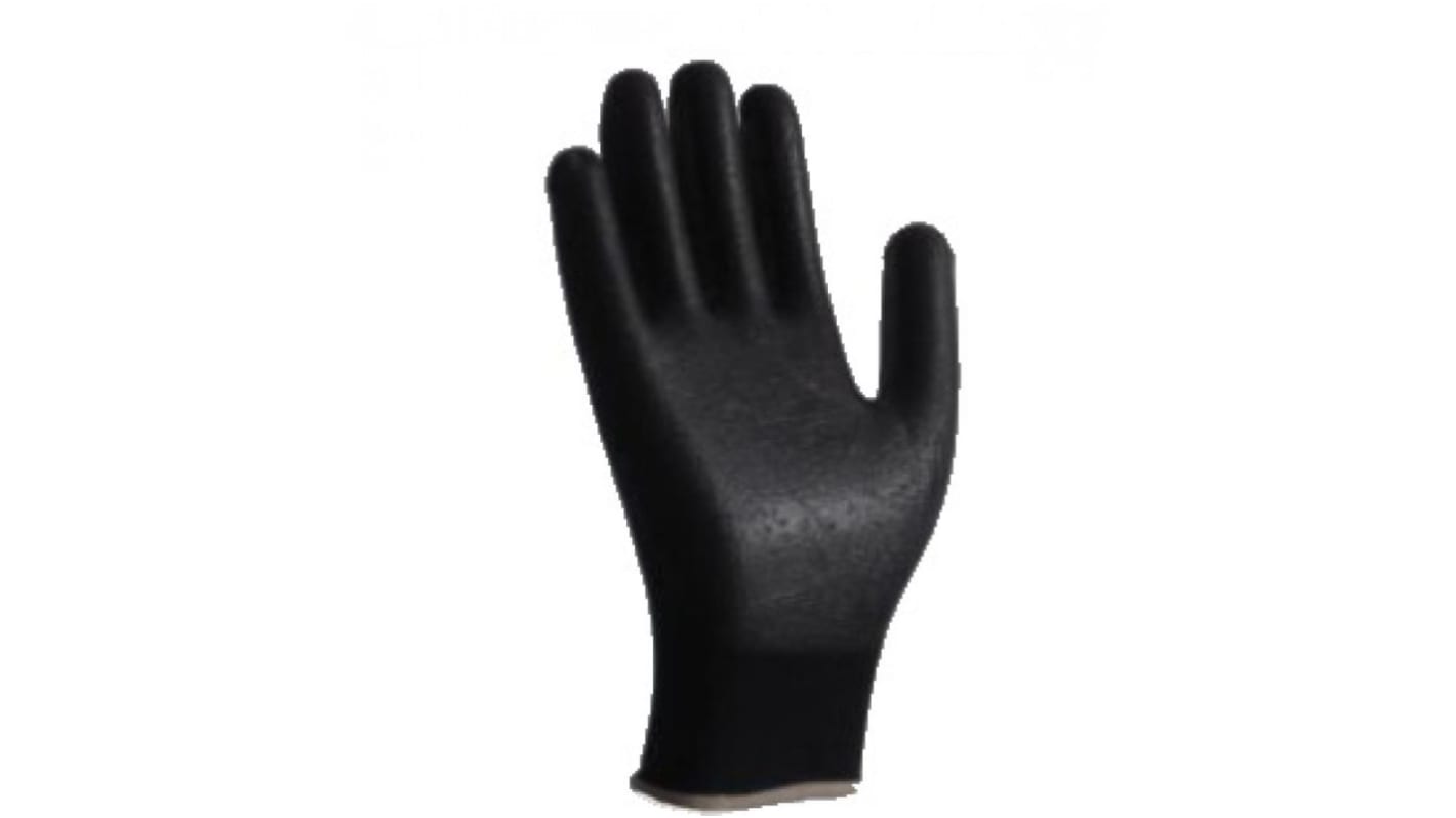 RS PRO Black Polyester General Purpose Gloves, Size 10, XL, Polyurethane Coating