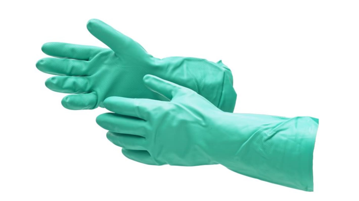 RS PRO Green Nitrile Butadiene Rubber Chemical Resistant Gloves, Size 10, XL