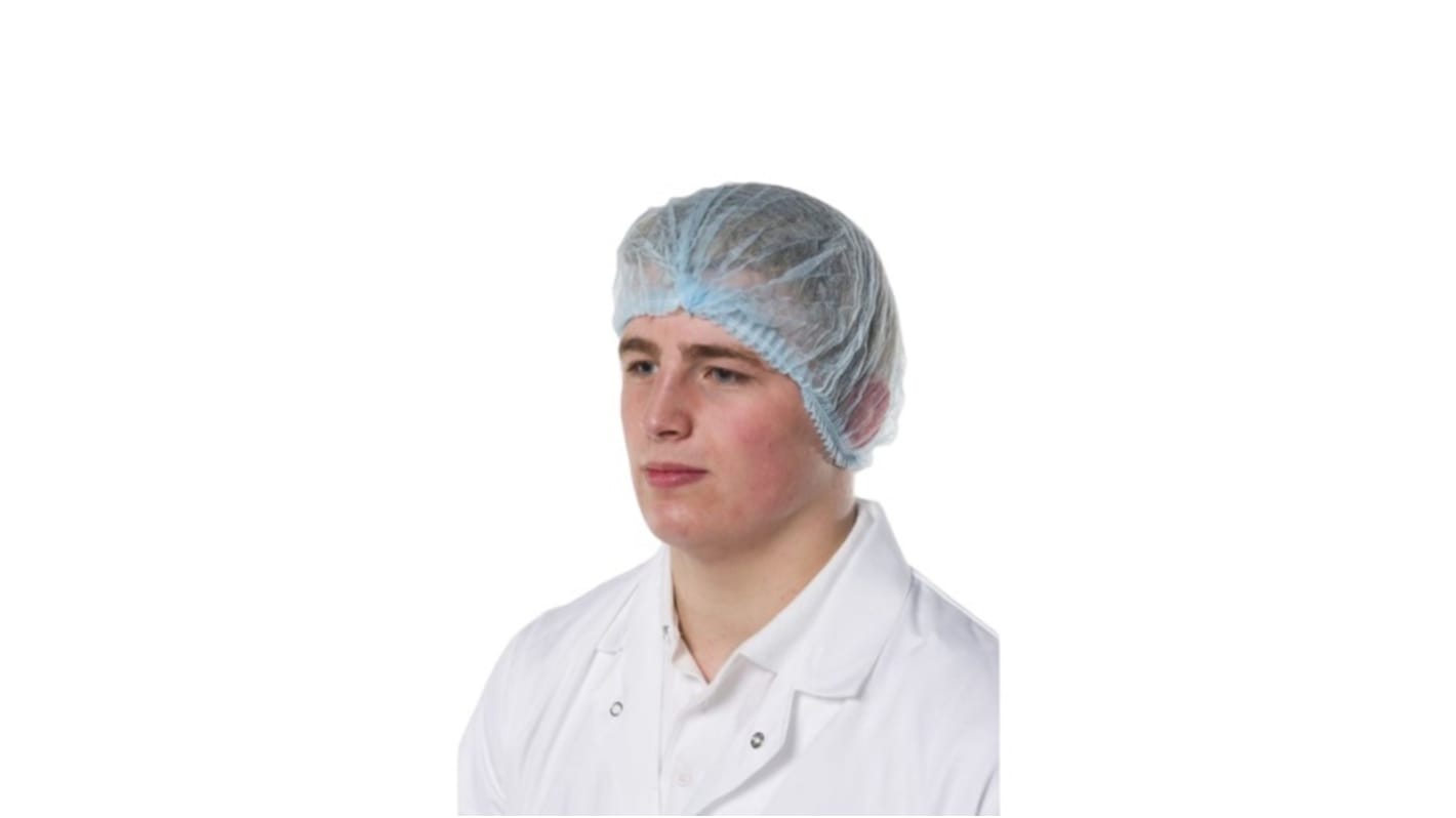 RS PRO White Disposable Hair Net for Food Industry Use, One-Size, Mob Cap Type, Non-Metal Detectable, 100Each per