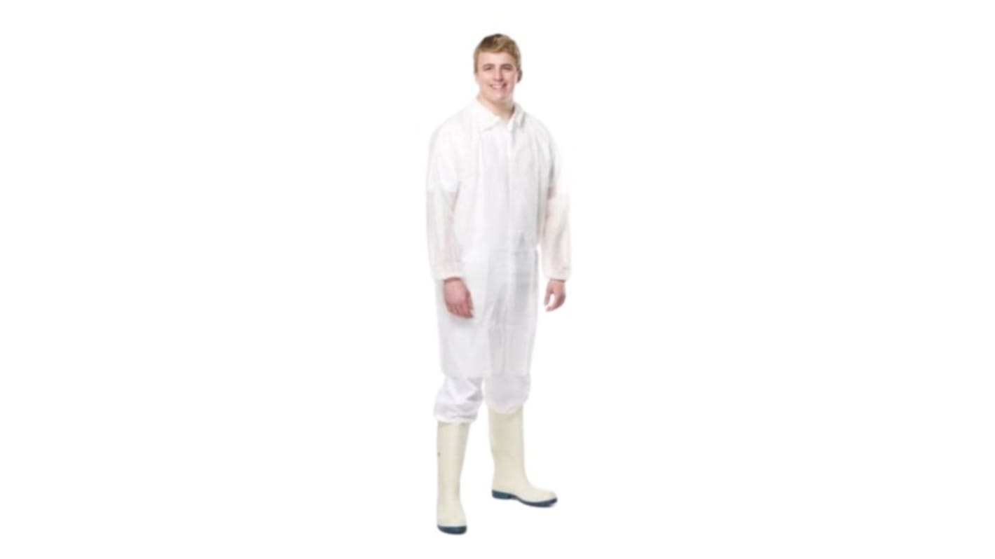 RS PRO White Unisex Visitor Coat, L