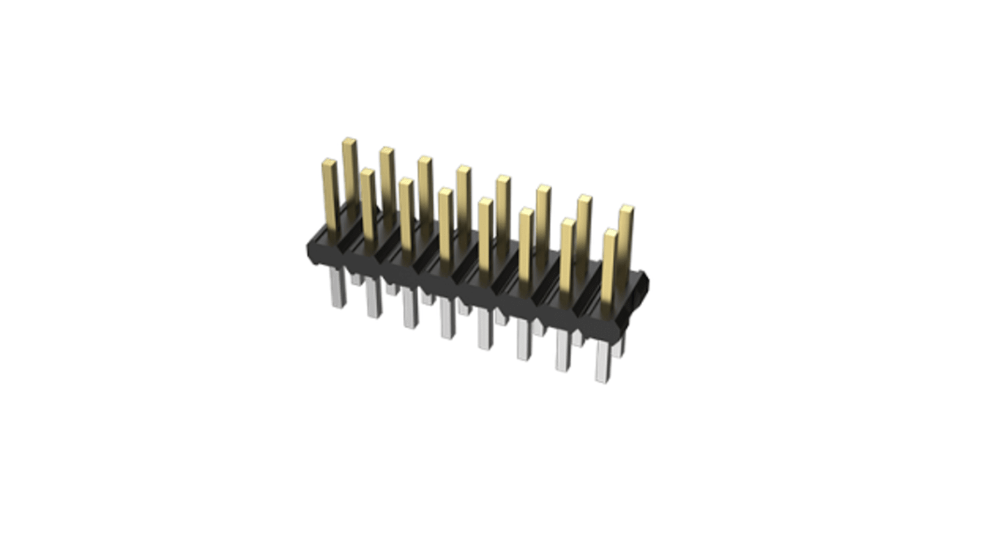 Amphenol ICC Minitek Series Through Hole Pin Header, 18 Contact(s), 2.0mm Pitch, 2 Row(s), Unshrouded