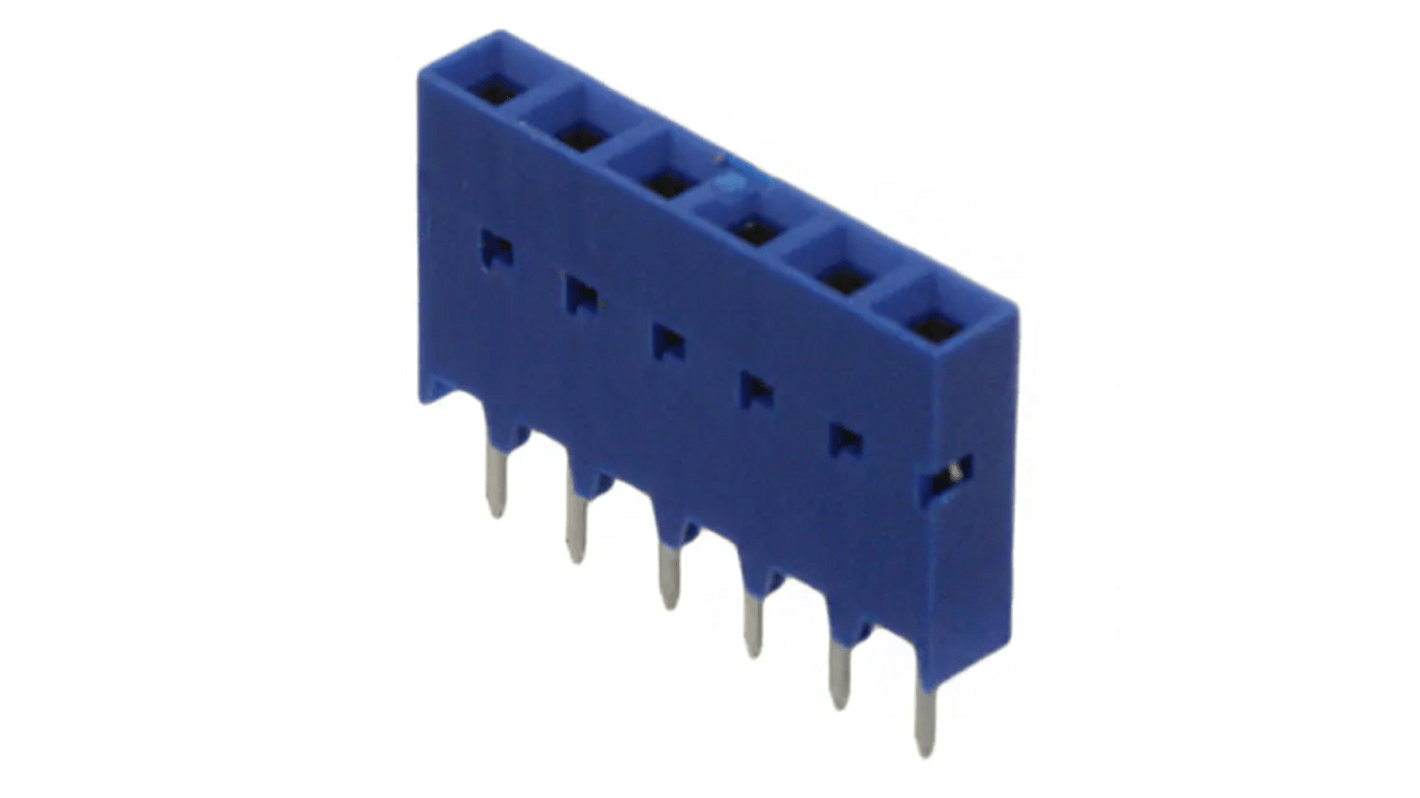 Amphenol ICC Surface Mount PCB Socket, 6-Contact, 1-Row, 2.54mm Pitch