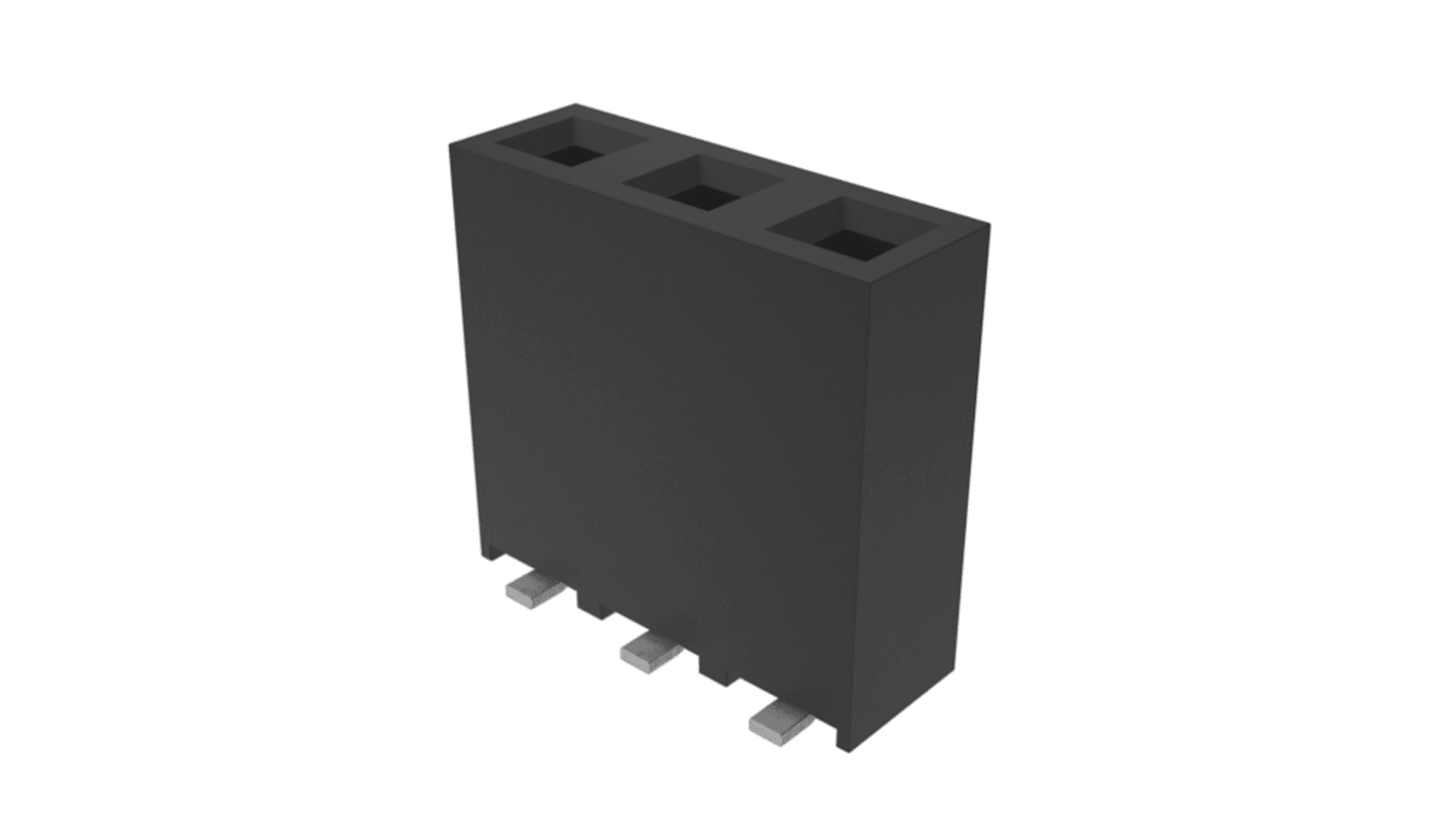 Amphenol Communications Solutions Surface Mount PCB Socket, 3-Contact, 1-Row, 2.54mm Pitch