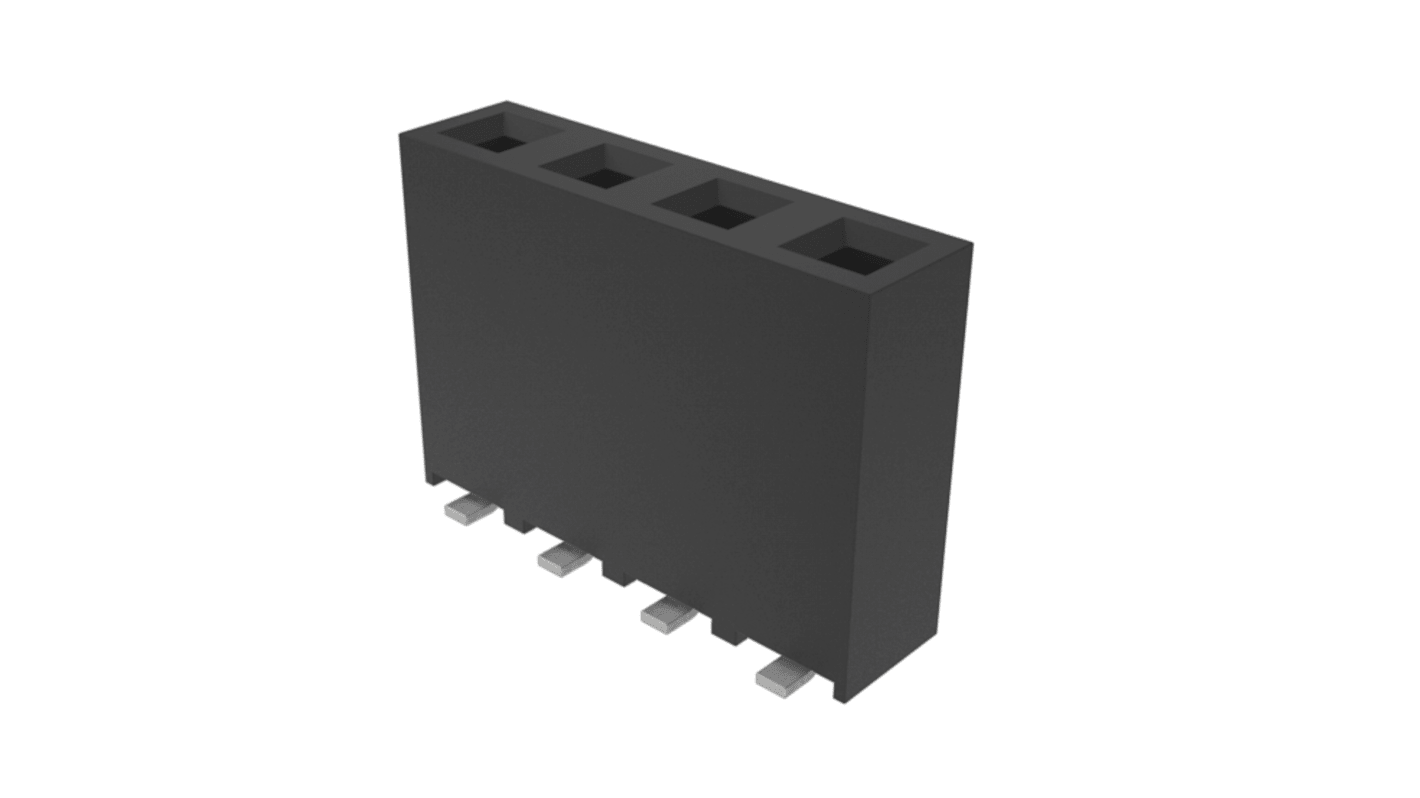 Amphenol Communications Solutions Surface Mount PCB Socket, 4-Contact, 1-Row, 2.54mm Pitch
