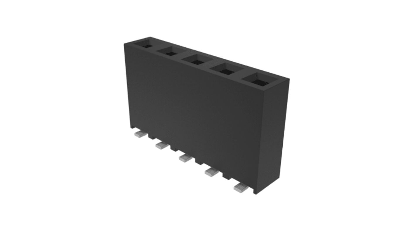 Amphenol Communications Solutions Surface Mount PCB Socket, 5-Contact, 1-Row, 2.54mm Pitch
