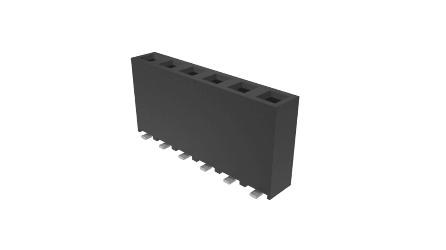 Amphenol Communications Solutions Surface Mount PCB Socket, 6-Contact, 1-Row, 2.54mm Pitch