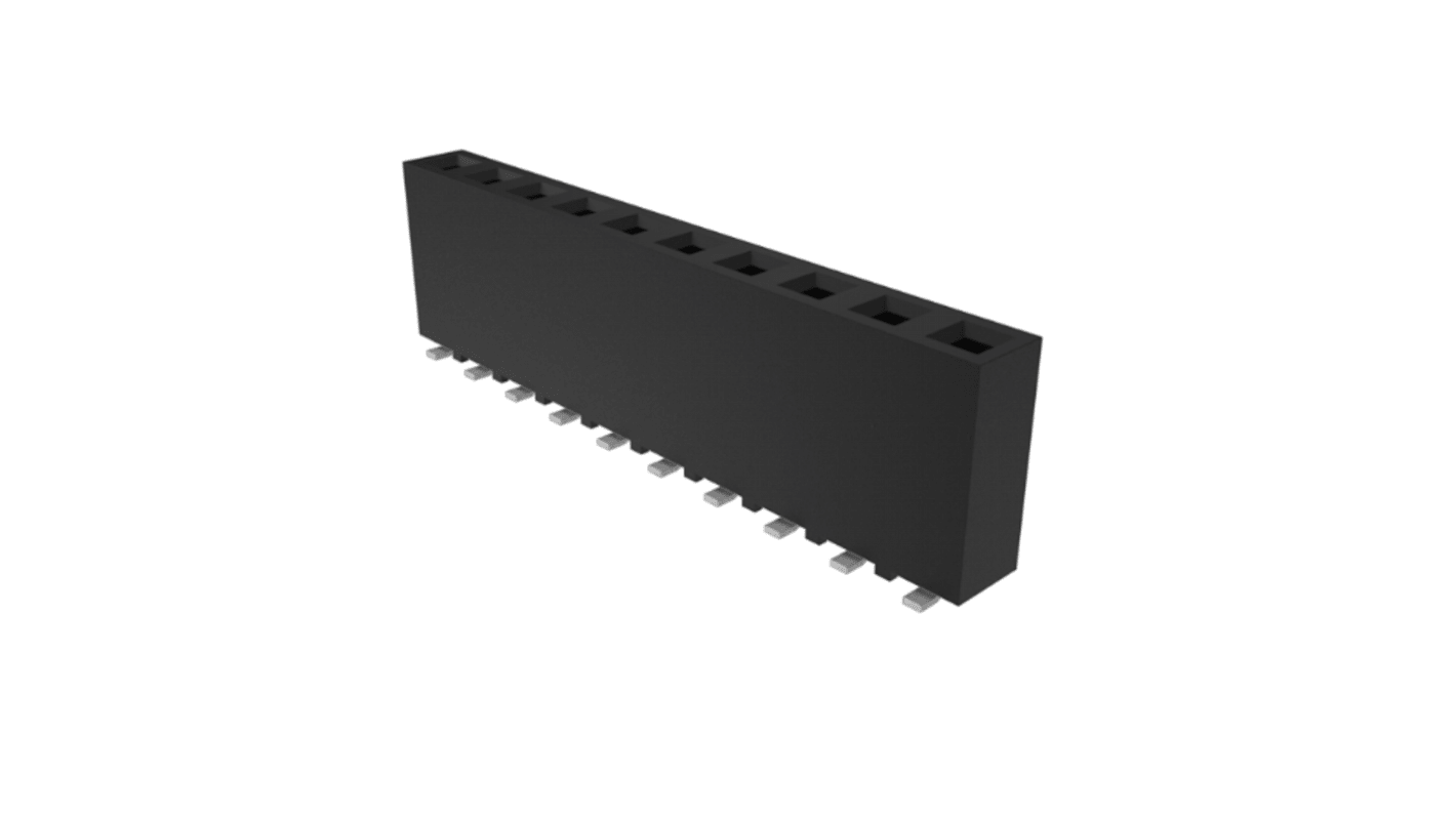 Amphenol Communications Solutions Surface Mount PCB Socket, 10-Contact, 1-Row, 2.54mm Pitch